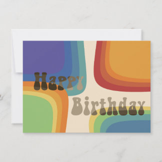 Rainbow Square 70er Einladung