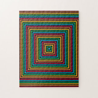 Rainbow Square Hypnotic Illusion Challenging Puzzle