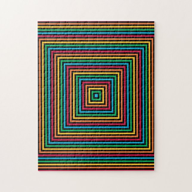 Rainbow Square Hypnotic Illusion Challenging Puzzle (Vertikal)