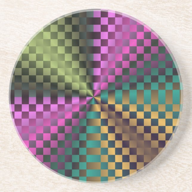 Rainbow Squares Getränkeuntersetzer (Vorne)