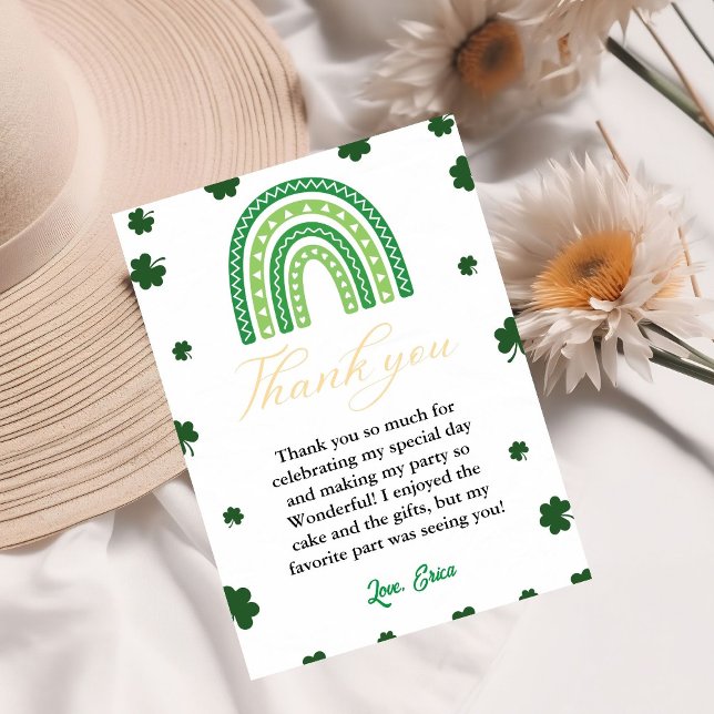 Rainbow St patrick's day Birthday Danke Karte (Von Creator hochgeladen)