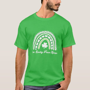 Rainbow St Patricks One Lucky PACU Nurse Post Anes T-Shirt