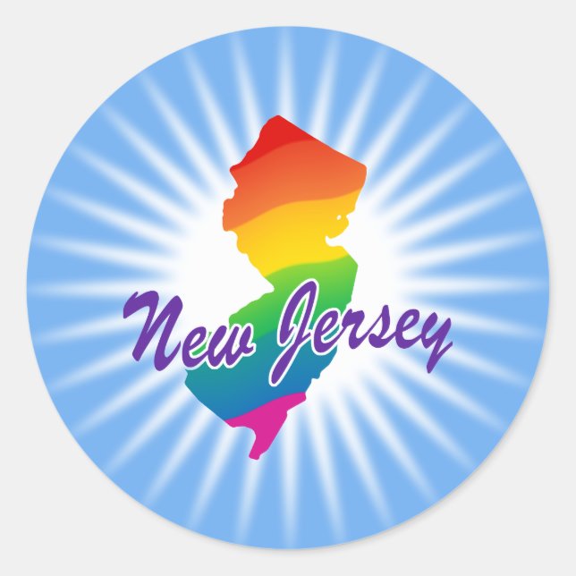 Rainbow-Staat von New Jersey Runder Aufkleber (Vorderseite)