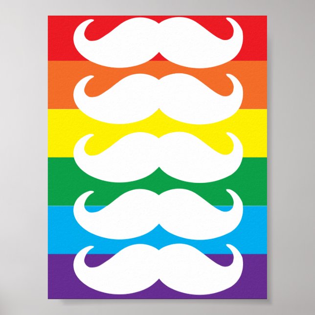 Rainbow Stache Poster (Vorne)