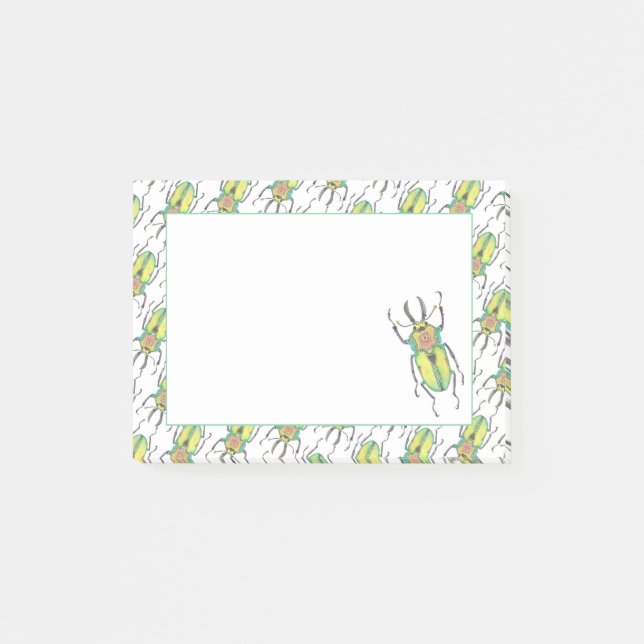 Rainbow Stag Beetle Liebe Bug Post-it Klebezettel (Vorderseite)