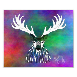 Rainbow Stag Print Fotodruck