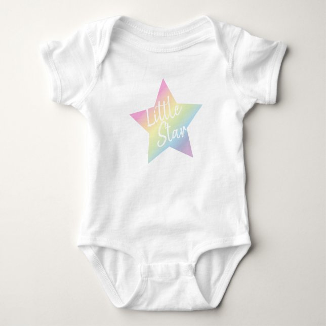 Rainbow Star Baby Dusche Strampler (Vorderseite)