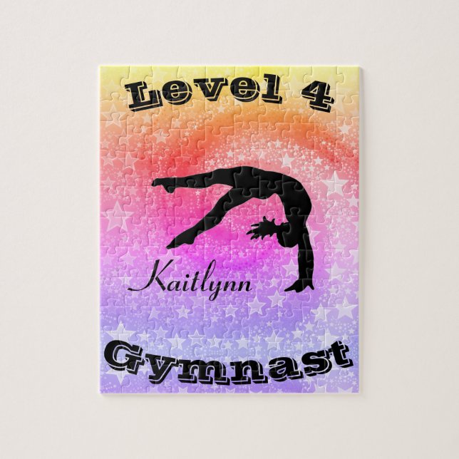 Rainbow Star Gymnastics Individuelle Name Puzzle (Vertikal)