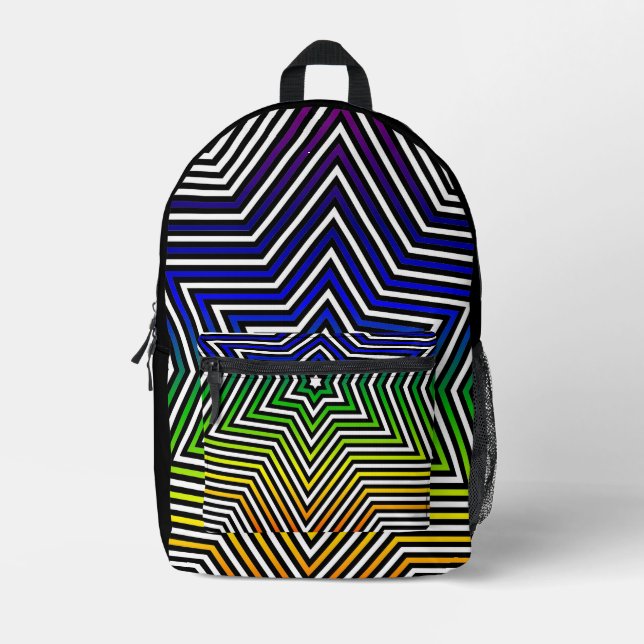 Rainbow Star Pattern Alles über den Rucksack (Vorderseite)