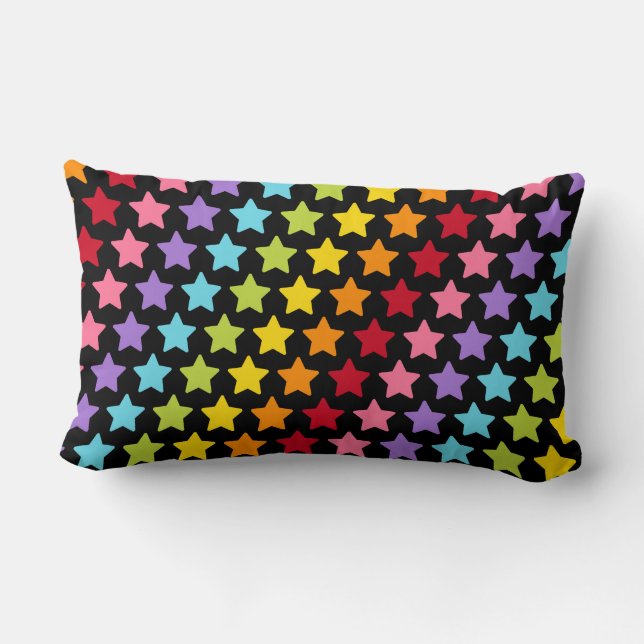 Rainbow Stars Coloful Decorative Throw Pillow Lendenkissen (Rückseite)