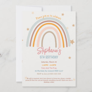Rainbow Stars Fiver Party Einladung zum Geburtstag