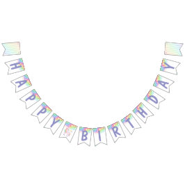 Rainbow Stars & Magical Unicorn Happy Birthday Wimpelkette