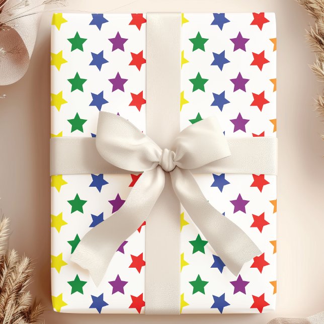 Rainbow Stars Muster Geschenkpapier (Von Creator hochgeladen)