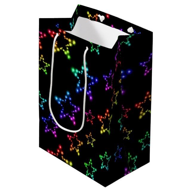 Rainbow Stars Mustertüte Mittlere Geschenktüte (Vorderseite Schrägansicht)