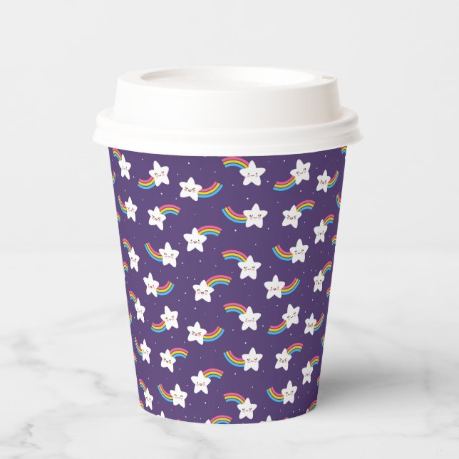 Rainbow Stars Paper Cups Pappbecher (Vorderseite)