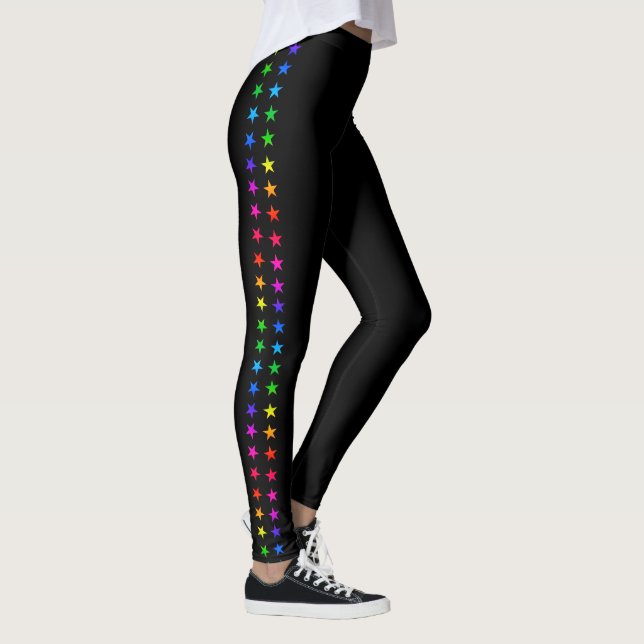 Rainbow Stars Racing Stripes LGBTQ+ Leggings (Rechts)