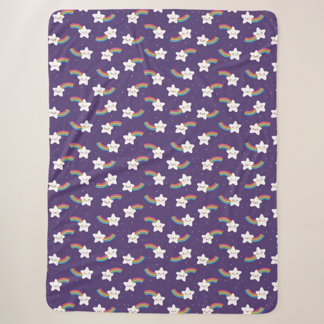 Rainbow Stars Sherpa Blanket Sherpadecke (Vorderseite)