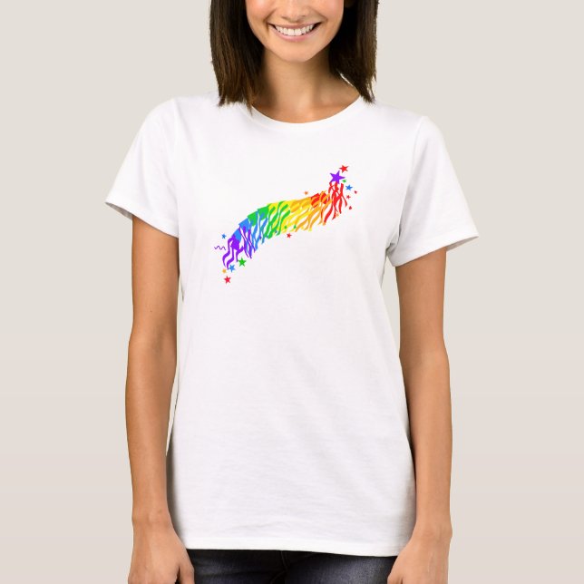 Rainbow Stars und Streamer T-Shirt (Vorderseite)