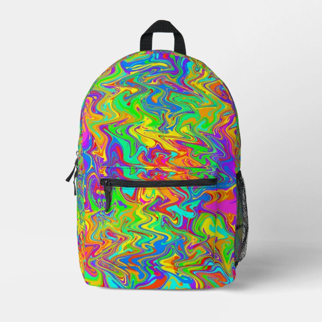 Rainbow Static Bedruckter Rucksack (Vorderseite)
