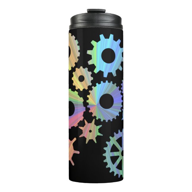 Rainbow-Steampen-Metallgetriebe Kunst Thermosbecher (Vorderseite)