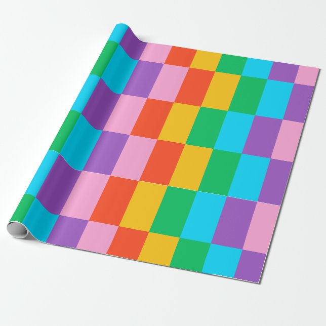 Rainbow Steps Blocks Wrapping Paper Geschenkpapier (Ungerollt)