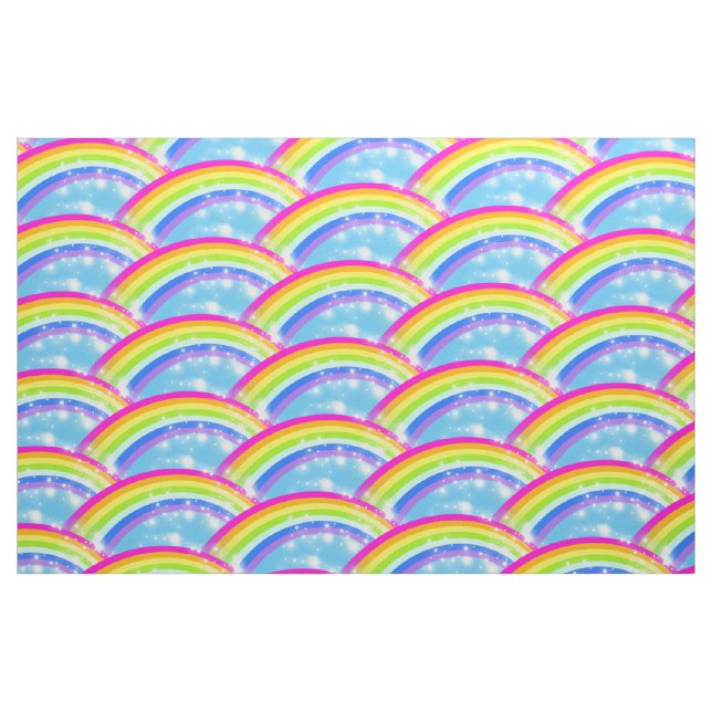 Rainbow Sterne Blau Stoff (Fat Quarter (45,7 x 55,9 cm))