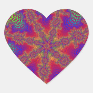 Rainbow-Sternexplosion Herz-Aufkleber