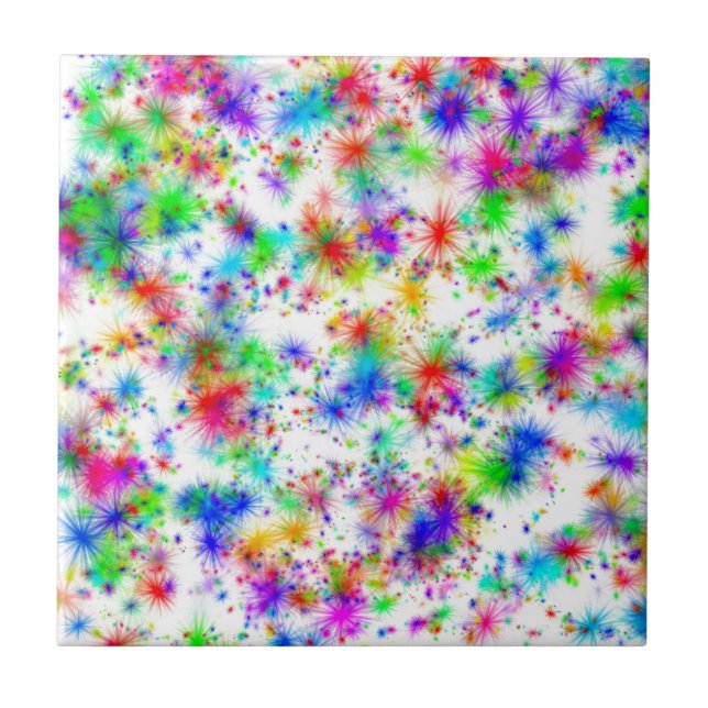 Rainbow-Sternexplosionen Fliese (Vorderseite)