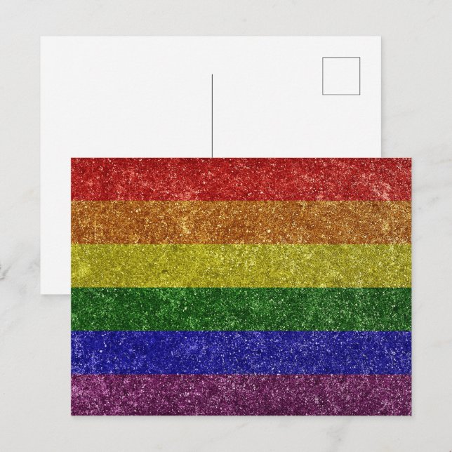 Rainbow-Stolperflagge Postkarte (Vorne/Hinten)
