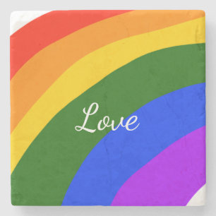 Rainbow-Stolz Monat Liebe hinzufügen Steinuntersetzer
