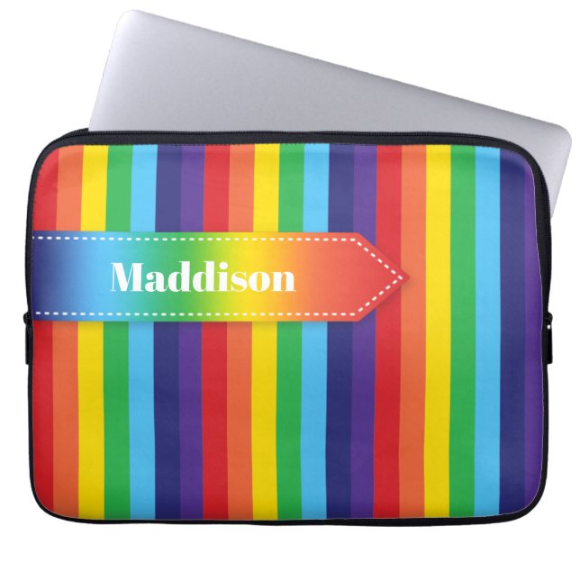 Rainbow Strip Electronics Sleeve mit Name (Vorderseite)