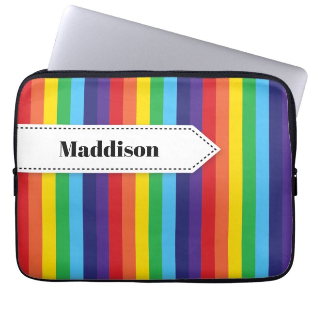 Rainbow Strip Electronics Sleeve mit Name (Vorderseite)