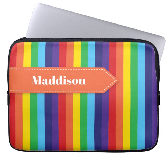 Rainbow Strip Electronics Sleeve mit Name (Vorderseite)