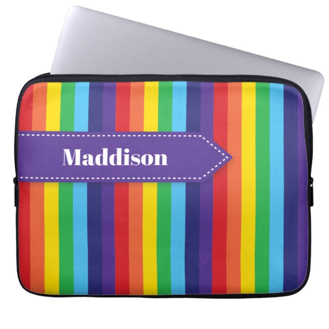 Rainbow Strip Electronics Sleeve mit Name (Vorderseite)