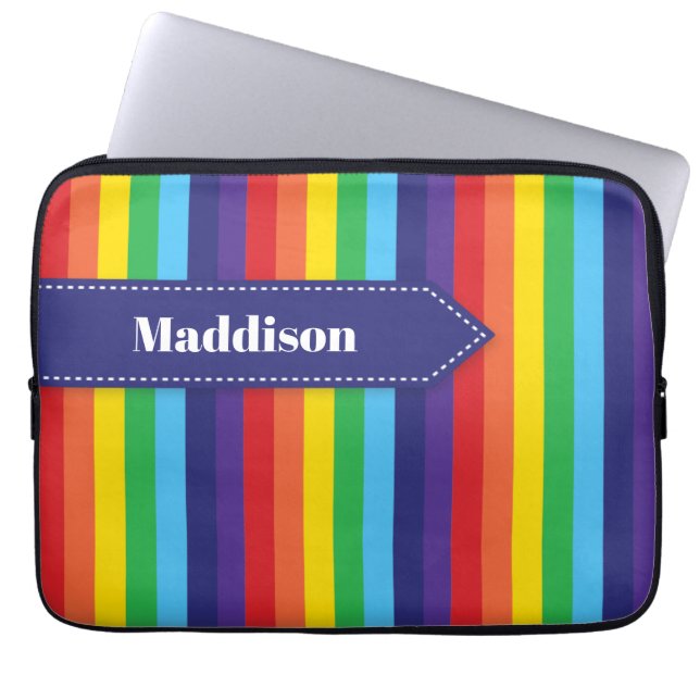 Rainbow Strip Electronics Sleeve mit Name (Vorderseite)