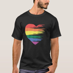 Rainbow Strip Herzdesign Kidcore Ästhetischer Edg T-Shirt