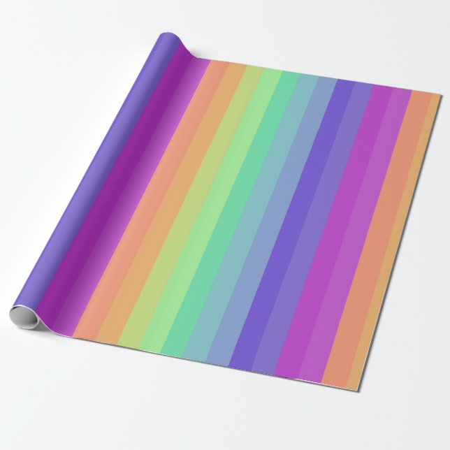 Rainbow Strip Papier für helles Pastell Geschenkpapier (Ungerollt)