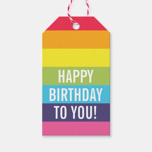 Rainbow Strip Personalisierte Geschenkmarke Geschenkanhänger (Vorderseite)