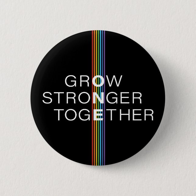 Rainbow Strip Pride Grow Button (Vorderseite)