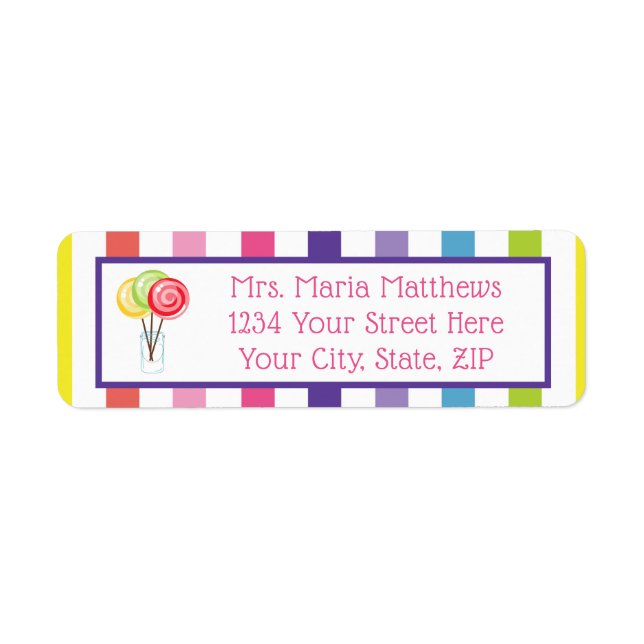 Rainbow Stripe Candy Lollipop Fun Party (Vorne)