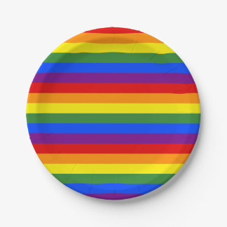 Rainbow Stripe Muster Pride Party Pappteller