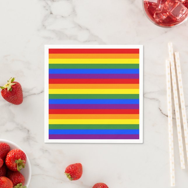 Rainbow Stripe Muster Pride Party Serviette (Beispiel)