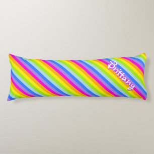 Rainbow Stripe pink mit dem Namen Langkissen Seitenschläferkissen