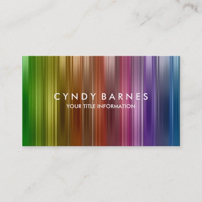 Rainbow Stripe Sheen Business Card Visitenkarte (Vorderseite)