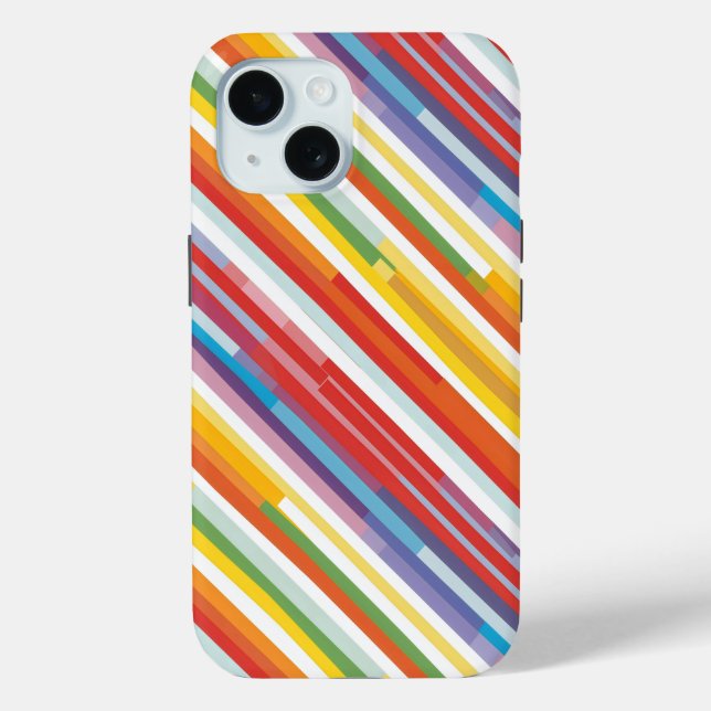 Rainbow Stripe Swirl Case-Mate iPhone Hülle (Rückseite)