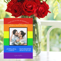 Rainbow Striped LGBTQ Couple Foto Gay Wedding