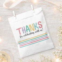 Rainbow Stripes Baby Dusche Dank Geschenktütchen