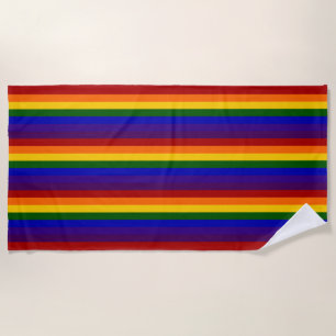 Rainbow Stripes Beach Handtuch