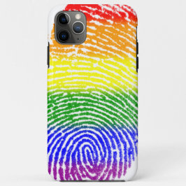 Rainbow Stripes Colored Fingerprint iPhone Case