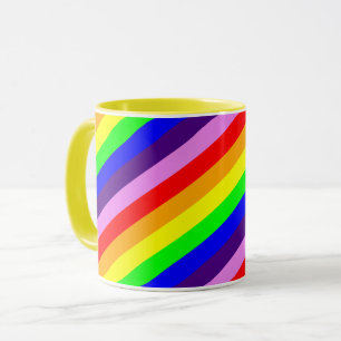 Rainbow Stripes Diagonal Classic Bright Colorful Tasse